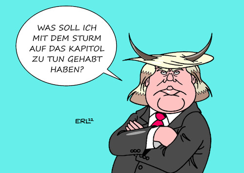 Cartoon: Trump (medium) by Erl tagged politik,usa,januar,2021,sturm,auf,das,kapitol,verhinderung,abstimmung,joe,biden,präsident,anstifter,donald,trump,rechtspopulismus,rechtsextremismus,gefahr,demokratie,verkleidung,schamane,vorladung,untersuchungsausschuss,karikatur,erl,politik,usa,januar,2021,sturm,auf,das,kapitol,verhinderung,abstimmung,joe,biden,präsident,anstifter,donald,trump,rechtspopulismus,rechtsextremismus,gefahr,demokratie,verkleidung,schamane,vorladung,untersuchungsausschuss,karikatur,erl