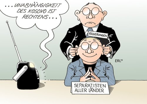 Cartoon: Unabhängigkeit (medium) by Erl tagged kosovo,unabhängigkeit,serbien,internationaler,gerichtshof,den,haag,separatisten,nachahmung,regierungen,angst,kosovo,unabhängigkeit,serbien,internationaler,gerichtshof,den haag,separatisten,nachahmung,regierungen,angst,regierung,den,haag