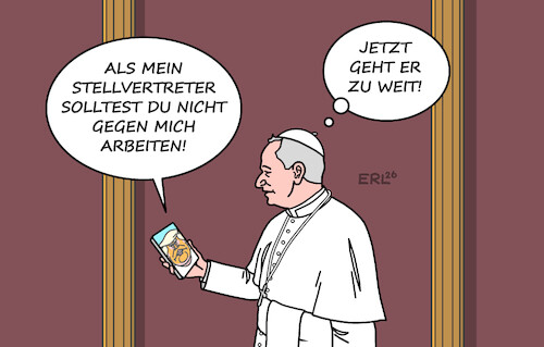 Cartoon: Ungeist (medium) by Erl tagged politik,religion,glaube,katholisch,kirche,vatikan,papst,leo,kritik,trump,angriff,retourkutsche,bild,jesus,narzissmus,karikatur,erl,politik,religion,glaube,katholisch,kirche,vatikan,papst,leo,kritik,trump,angriff,retourkutsche,bild,jesus,narzissmus,karikatur,erl
