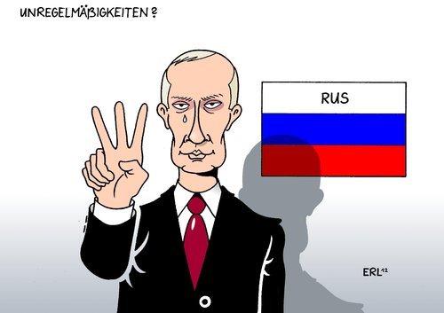 Cartoon: Unregelmäßigkeiten? (medium) by Erl tagged russland,wahl,präsident,putin,wladimir,manipulation,unregelmäßigkeit,betrug,fälschung,sieg,russland,wahl,präsident,putin,manipulation,unregelmäßigkeit,betrug,fälschung,sieg