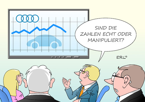 Cartoon: Unsicherheit bei Audi (medium) by Erl tagged politik,wirtschaft,automobilbau,auto,autobauer,audi,diesel,dieselskandal,abgastest,manipulation,software,betrug,umsatz,rückgang,zahlen,jahresbilanz,ingolstadt,unsicherheit,beschäftigte,arbeitsplätze,karikatur,erl,politik,wirtschaft,automobilbau,auto,autobauer,audi,diesel,dieselskandal,abgastest,manipulation,software,betrug,umsatz,rückgang,zahlen,jahresbilanz,ingolstadt,unsicherheit,beschäftigte,arbeitsplätze,karikatur,erl