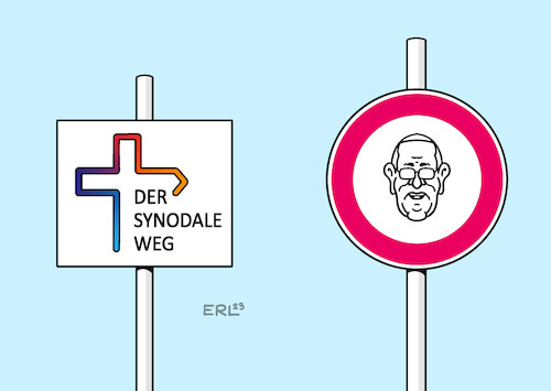 Cartoon: Verkehrszeichen aus dem Vatikan (medium) by Erl tagged politik,religion,glaube,katholische,kirche,deutschland,bischöfe,mehrheit,reformen,synodaler,weg,minderheit,dagegen,anfrage,papst,franziskus,vatikan,verbot,verkehrszeichen,verkehrsschild,karikatur,erl,politik,religion,glaube,katholische,kirche,deutschland,bischöfe,mehrheit,reformen,synodaler,weg,minderheit,dagegen,anfrage,papst,franziskus,vatikan,verbot,verkehrszeichen,verkehrsschild,karikatur,erl