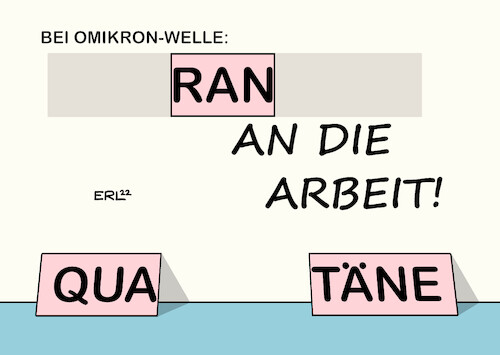 Cartoon: Verkürzte Quarantäne (medium) by Erl tagged politik,corona,virus,pandemie,civid19,fünfte,welle,omikron,fallzahlen,hoch,ansteckend,ausfall,arbeitskräfte,gefahr,infrastruktur,diskussion,verkürzung,quarantäne,karikatur,erl,politik,corona,virus,pandemie,civid19,fünfte,welle,omikron,fallzahlen,hoch,ansteckend,ausfall,arbeitskräfte,gefahr,infrastruktur,diskussion,verkürzung,quarantäne,karikatur,erl