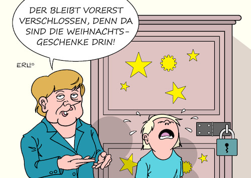 Cartoon: Vorfreude (medium) by Erl tagged politik,corona,virus,pandemie,covid19,zweite,welle,herbst,winter,beschluss,ministerpräsidentinnen,ministerpräsidenten,advent,lockdown,light,weihnachten,lockerungen,geschenke,weihnachtsgeschenke,schrank,verschlossen,bundeskanzlerin,angela,merkel,mutti,kind,karikatur,erl,politik,corona,virus,pandemie,covid19,zweite,welle,herbst,winter,beschluss,ministerpräsidentinnen,ministerpräsidenten,advent,lockdown,light,weihnachten,lockerungen,geschenke,weihnachtsgeschenke,schrank,verschlossen,bundeskanzlerin,angela,merkel,mutti,kind,karikatur,erl