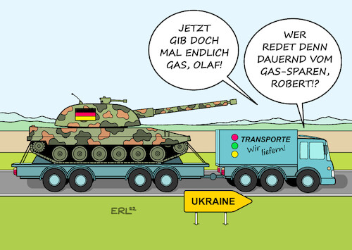 Cartoon: Waffenlieferung Ampel II (medium) by Erl tagged politik,krieg,russland,ukraine,rückeroberung,diskussion,deutschland,bundesregierung,ampel,grüne,fdp,waffenlieferungen,beschleunigung,gas,bremse,spd,bundeskanzler,olaf,scholz,robert,habeck,karikatur,erl,politik,krieg,russland,ukraine,rückeroberung,diskussion,deutschland,bundesregierung,ampel,grüne,fdp,waffenlieferungen,beschleunigung,gas,bremse,spd,bundeskanzler,olaf,scholz,robert,habeck,karikatur,erl