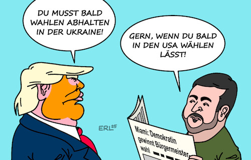 Cartoon: Wahlen (medium) by Erl tagged politik,trump,einflussnahme,ukraine,selenskyj,wahlen,usa,florida,miami,demokratin,sieg,wahl,bürgermeisterin,karikatur,erl,politik,trump,einflussnahme,ukraine,selenskyj,wahlen,usa,florida,miami,demokratin,sieg,wahl,bürgermeisterin,karikatur,erl