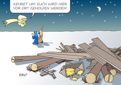 Cartoon: Weihnachtsgeschichte (medium) by Erl tagged politik,weihnachten,fest,liebe,eu,flüchtlingslager,lesbos,vorschlag,robert,habeck,die,grünen,aufnahme,union,innenminister,horst,seehofer,csu,fdp,ablehnung,weihnachtsgeschichte,suche,herberge,jesus,josef,maria,bethlehem,stern,karikatur,erl,politik,weihnachten,fest,liebe,eu,flüchtlingslager,lesbos,vorschlag,robert,habeck,die,grünen,aufnahme,union,innenminister,horst,seehofer,csu,fdp,ablehnung,weihnachtsgeschichte,suche,herberge,jesus,josef,maria,bethlehem,stern,karikatur,erl