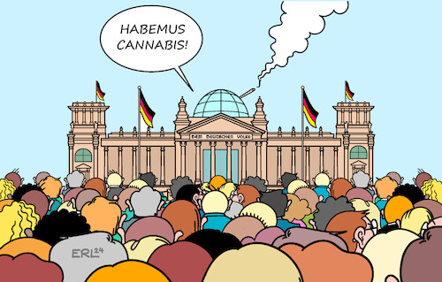 Cartoon: Weißer Rauch (medium) by Erl tagged politik,bundesregierung,ampel,spd,grüne,fdp,legalisierung,cannabis,joint,abstimmung,bundestag,reichstag,weißer,rauch,konklave,papstwahl,habenus,papam,karikatur,erl,politik,bundesregierung,ampel,spd,grüne,fdp,legalisierung,cannabis,joint,abstimmung,bundestag,reichstag,weißer,rauch,konklave,papstwahl,habenus,papam,karikatur,erl