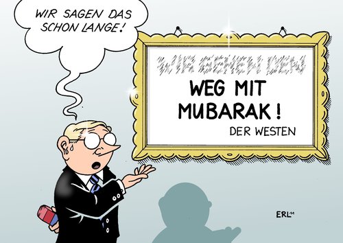 Cartoon: Westen (medium) by Erl tagged ägypten,revolution,demokratie,protest,unterstützung,westen,eu,usa,weg,mubarak,rücktritt,diktator,diktatur,bild,satz,ägypten,revolution,demokratie,protest,unterstützung,usa,mubarak,rücktritt