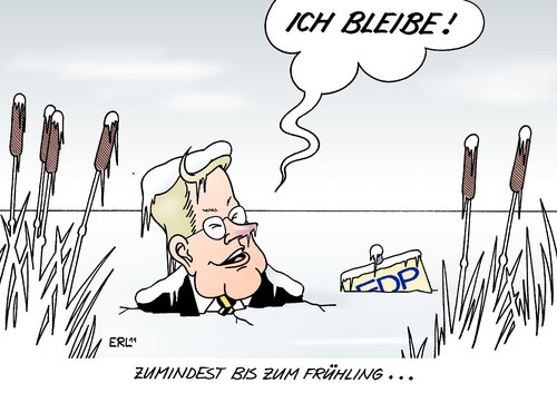 Cartoon: Westerwelle (medium) by Erl tagged fdp,dreikönigstreffen,westerwelle,partei,vorsitz,chef,kritik,rede,befreiungsschlag,umfrage,tief,gefroren,eis,frühling,fdp,dreikönigstreffen,guido westerwelle,partei,vorsitz,chef,kritik,rede,befreiungsschlag,umfrage,tief,gefroren,frühling,guido,westerwelle