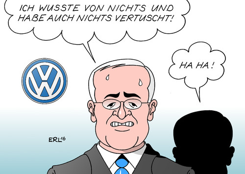 Cartoon: Winterkorn (medium) by Erl tagged vw,volkswagen,abgasskandal,manipulation,software,diesel,martin,winterkorn,vorstandsvorsitzender,chef,wissen,vertuschung,karikatur,erl,vw,volkswagen,abgasskandal,manipulation,software,diesel,martin,winterkorn,vorstandsvorsitzender,chef,wissen,vertuschung,karikatur,erl