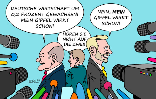 Cartoon: Wirtschaftswachstum (medium) by Erl tagged politik,ampel,zerwürfnis,wirtschaftspolitik,wirtschaftsgipel,scholz,lindner,wirtschaftswachstum,habeck,karikatur,erl,politik,ampel,zerwürfnis,wirtschaftspolitik,wirtschaftsgipel,scholz,lindner,wirtschaftswachstum,habeck,karikatur,erl