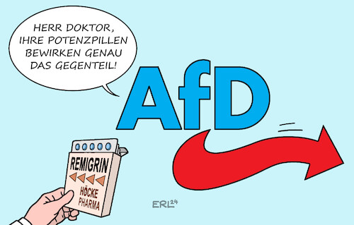 Cartoon: Zu Risiken und Nebenwirkungen... (medium) by Erl tagged politik,partei,afd,rechtsextremismus,pläne,remigration,deportation,menschen,migrationshintergrund,reaktion,demonstration,schweigende,mehrheit,straßenproteste,landratswahl,thüringen,niederlage,wahlschlappe,schlappe,potenzmittel,pillen,potenzpillen,pharma,björn,höcke,risiken,nebenwirkungen,karikatur,erl,politik,partei,afd,rechtsextremismus,pläne,remigration,deportation,menschen,migrationshintergrund,reaktion,demonstration,schweigende,mehrheit,straßenproteste,landratswahl,thüringen,niederlage,wahlschlappe,schlappe,potenzmittel,pillen,potenzpillen,pharma,björn,höcke,risiken,nebenwirkungen,karikatur,erl