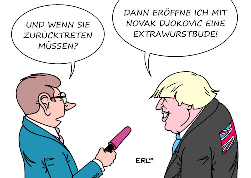 Cartoon: Zukunftspläne (medium) by Erl tagged politik,großbritannien,uk,premierminister,boris,johnson,skandale,lügen,gartenparty,lockdown,corona,partygate,party,extrawurst,novak,djokovic,tennis,einreise,australien,ungeimpft,karikatur,erl,politik,großbritannien,uk,premierminister,boris,johnson,skandale,lügen,gartenparty,lockdown,corona,partygate,party,extrawurst,novak,djokovic,tennis,einreise,australien,ungeimpft,karikatur,erl