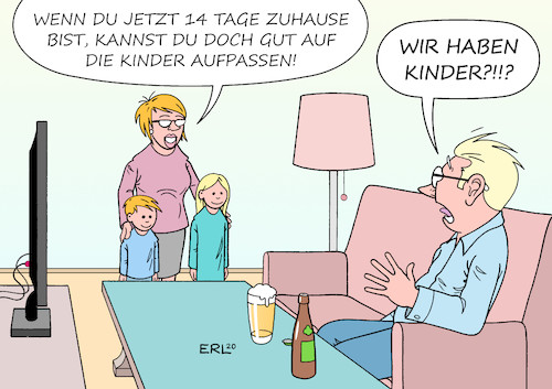 Cartoon: zum erstenmal richtig zuhause (medium) by Erl tagged politik,gesundheit,krankheit,infektion,covid19,corona,virus,coronavirus,schließung,schulen,kindergärten,kitas,kinder,betreuung,mutter,vater,beruf,quarantäne,zuhause,familie,karikatur,erl,politik,gesundheit,krankheit,infektion,covid19,corona,virus,coronavirus,schließung,schulen,kindergärten,kitas,kinder,betreuung,mutter,vater,beruf,quarantäne,zuhause,familie,karikatur,erl