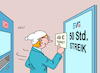 Cartoon: Bahnstreik (small) by Erl tagged politik,verkehr,deutsche,bahn,db,49,euro,ticket,gewerkschaft,evg,50,stunden,streik,karikatur,erl