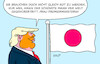 Cartoon: Big in Japan (small) by Erl tagged politik,usa,trump,narzissmus,besuch,japan,premierministerin,sanae,takaichi,flagge,karikatur,erl