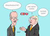 Cartoon: CDU (small) by Erl tagged politik,partei,cdu,parteitag,vorsitzender,friedrich,merz,frauenquote,basis,konservative,vorbehalte,tradition,rolle,frau,herd,karikatur,erl