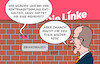 Cartoon: Die Linke (small) by Erl tagged politik,koalition,cdu,csu,spd,rentenpaket,widerstand,junge,union,mehrheit,bundestag,enthaltung,die,linke,brandmauer,merz,karikatur,erl