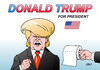 Cartoon: Donald Trump (small) by Erl tagged donald trump präsidentschaftskandidat republikaner usa fernsehduell rassismus sexismus klopapier karikatur erl