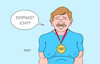 Cartoon: Doping (small) by Erl tagged politik,sport,olympia,paris,olympische,spiele,höchstleistungen,verdacht,doping,sportler,sportlerin,medaille,goldmedaille,karikatur,erl