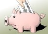 Cartoon: Eingespart (small) by Erl tagged bundeswehr,wehrpflicht,aussetzen,sparen,sparschwein,geld