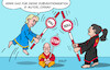 Cartoon: EU Strafzölle (small) by Erl tagged politik,handel,auto,elektroauto,china,subvention,eu,strafzölle,deutschland,ablehnung,von,der,leyen,scholz,xi,karikatur,erl