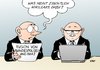 Cartoon: Fusion (small) by Erl tagged fusion,bundespolizei,bka,bundeskriminalamt,kommission,frage,wikileaks,meinung