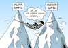 Cartoon: Gipfel (small) by Erl tagged klimagipfel,hungergipfel,klimawandel,hunger,untätigkeit,aufschieben,hängematte