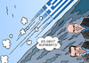 Cartoon: Griechenland (small) by Erl tagged griechenland,krise,euro,schulden,eu,sparkurs,reformen,regierung,tsipras,varoufakis,lage,aufwärts,abwärts,wahrnehmung,flagge,karikatur,erl