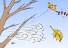 Cartoon: Herbstanfang (small) by Erl tagged bundestagswahl,2013,bundestag,fdp,raus,cdu,csu,gewinn,bundeskanzlerin,angela,merkel,herbst,herbstanfang,blatt,sturm,wind,aufwind,drache