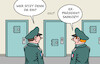 Cartoon: In einem Pariser Gefängnis (small) by Erl tagged politik,frankreich,expräsident,sarkozy,haft,annahme,geld,libyen,körpergröße,gefängnis,zelle,tür,karikatur,erl