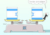 Cartoon: Israel (small) by Erl tagged politik,israel,wahl,parlament,knesset,patt,likud,ministerpräsident,benjamin,netanjahu,blau,weiß,benny,gantz,waage,karikatur,erl