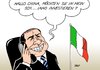 Cartoon: Italien China (small) by Erl tagged italien,schulden,krise,euro,haushalt,kredit,staatsanleihen,china,geld,kapital,telefonat,abgehört,abhören,scheißland,zitat,berlusconi