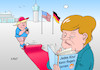 Cartoon: Merkel bei Trump (small) by Erl tagged bundeskanzlerin,angela,merkel,besuch,usa,präsident,donald,trump,rechtspopulismus,frauenfeindlichkeit,sexismus,rassismus,america,first,abschottung,befürchtung,handelskrieg,verhältnis,neuland,regeln,narzissmus,infantilität,smartphone,twitter,karikatur,erl