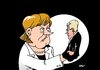 Cartoon: Merkel Wulff (small) by Erl tagged bundespräsident,christian,wulff,affären,privat,haus,kredit,aussage,erklärung,bericht,bild,zeitung,drohung,pressefreiheit,amt,schaden,merkel,entscheidung,gnade,kasperl,figur,handpuppe