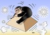 Cartoon: Mubarak (small) by Erl tagged mubarak,ägypten,egypt,revolution,unruhen,protest,demonstration,rücktritt,ultimatum,macht,klammern,festhalten,pyramide