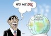Cartoon: Obama Klima (small) by Erl tagged klima klimawandel erderwärmung gipfel kopenhagen usa co2 reduktion hoffnung yes we can