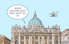 Cartoon: Papst Leo und KI (small) by Erl tagged politik,religion,glaube,kirche,pfingsten,heiliger,geist,vatikan,papst,leo,ki,warnung,petersdom,karikatur,erl