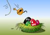 Cartoon: Piraten (small) by Erl tagged ostern,osternest,eier,ei,partei,cdu,csu,fdp,spd,grüne,linke,piraten,entern,umfrage,umfragewert,hoch