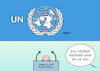 Cartoon: Scholz UN (small) by Erl tagged politik,un,generaldebatte,rede,bundeskanzler,olaf,scholz,deutschland,redner,führung,zögern,zaudern,krieg,russland,ukraine,waffenlieferungen,karikatur,erl