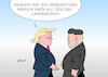 Cartoon: Trump Kim (small) by Erl tagged politik,überraschung,treffen,donald,trump,kim,jong,un,überschreitung,grenze,nordkorea,erster,us,präsident,geltungssucht,theater,bilanz,g20,misserfolg,klimaschutz,erde,karikatur,erl