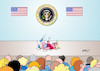 Cartoon: Trump Pressekonfernz I (small) by Erl tagged usa,präsident,donald,trump,amt,führung,chaos,pannen,pressekonferenz,wut,trotz,trotzphase,kleinkind,beschimpfung,medien,lügenpresse,fakenews,fake,news,karikatur,erl