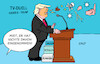 Cartoon: TV-Duell (small) by Erl tagged politik,usa,tv,duell,harris,trump,beleidigung,karikatur,erl