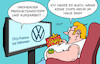 Cartoon: VW (small) by Erl tagged politik,industrie,auto,volkswagen,vw,kurzarbeit,produktionsstopp,chip,lieferengpass,fernsehen,bier,chips,karikatur,erl
