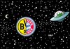 Cartoon: Zwei Welten (small) by Erl tagged champions,league,finale,london,bayern,münchen,borussia,dortmund,erde,welt,fußball,außerirdische,ufo