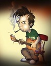 Cartoon: AUTOBiLL (small) by billfy tagged self portrait caricature