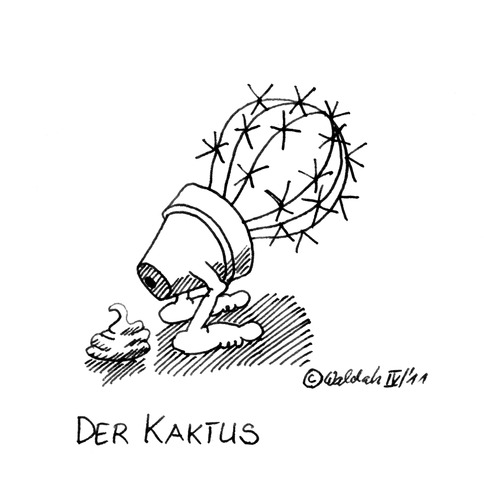 Cartoon: Der Kaktus (medium) by waldah tagged kaktus,wortspiel