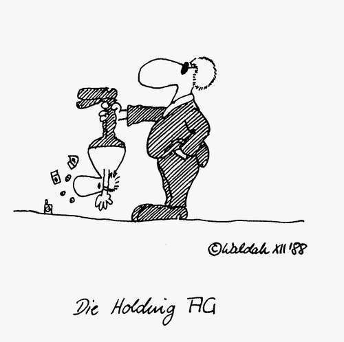 Cartoon: Holding AG (medium) by waldah tagged wortspiel,aktien,firma