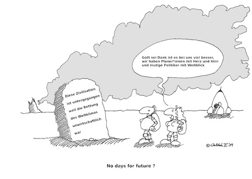 Cartoon: Keine Zukunft ? (medium) by waldah tagged fridays,for,future